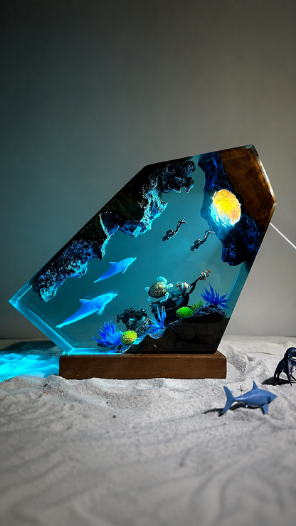 LAMPARA OCEANICA DE RESINA